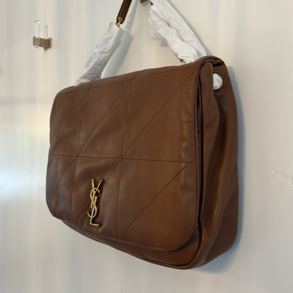 Saint Laurent Maxi YSL Shoulder Bag | Light Fox | New With Tags